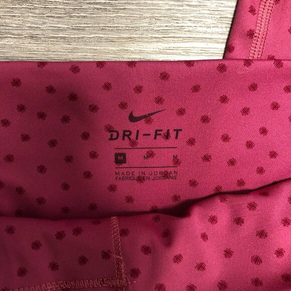 Nike Dri Fit Size Medium Leggings High Rise Crossover Front Workout Pants Pink - Picture 8 of 10